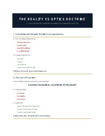 Cover of Reality vs. Optics