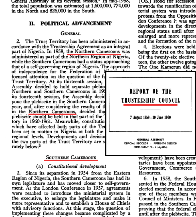 Annotated extract: Trusteeship Council report, A/4404